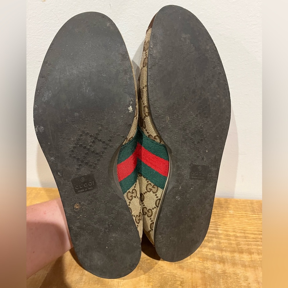 Gucci authentic VTG GG monogram canvas and brown suede sneakers mens size 8 EUC - Picture 9 of 10